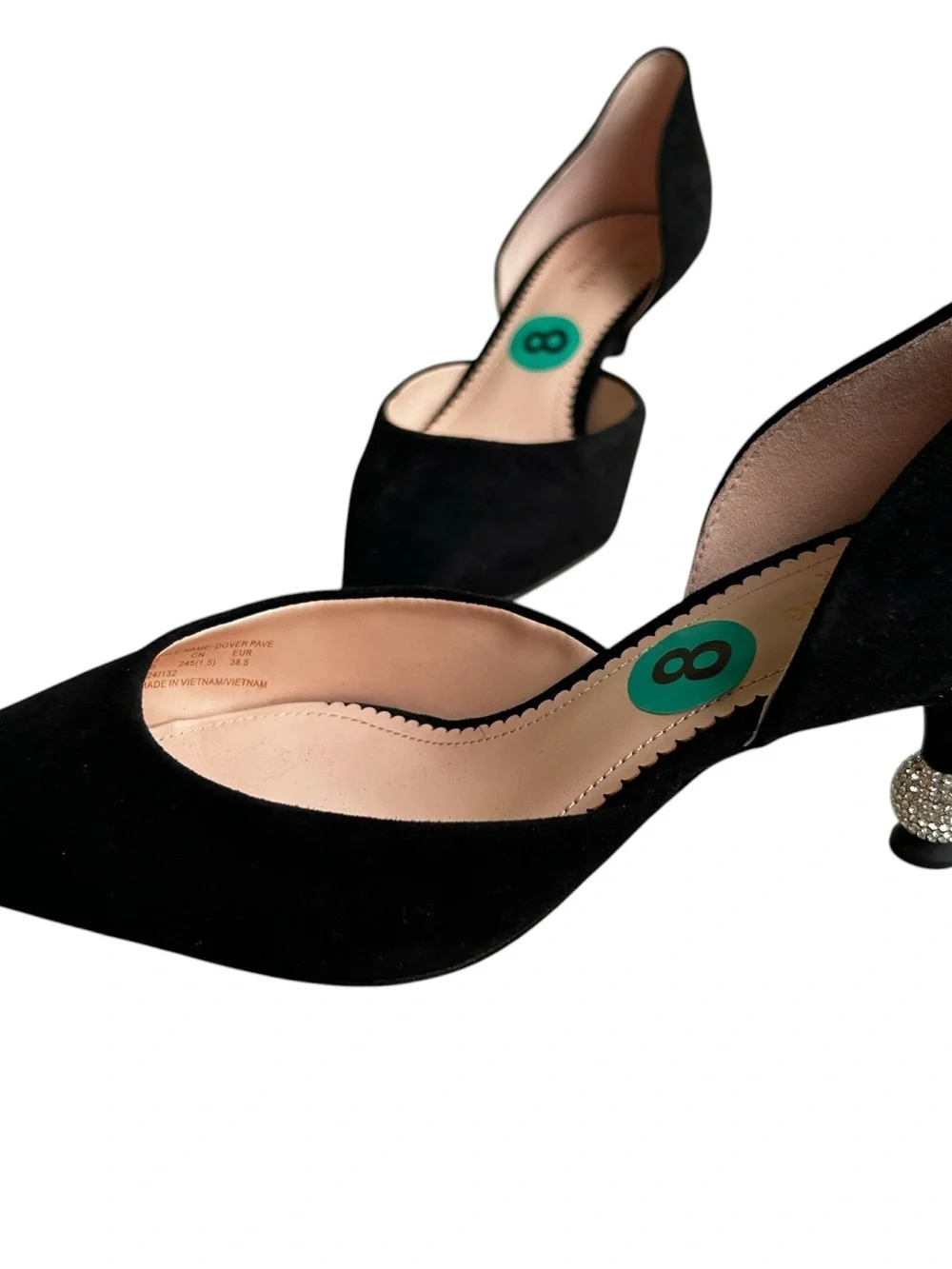 Kate Spade Delilah Low Stiletto Heel with Crystal Embellished Orb